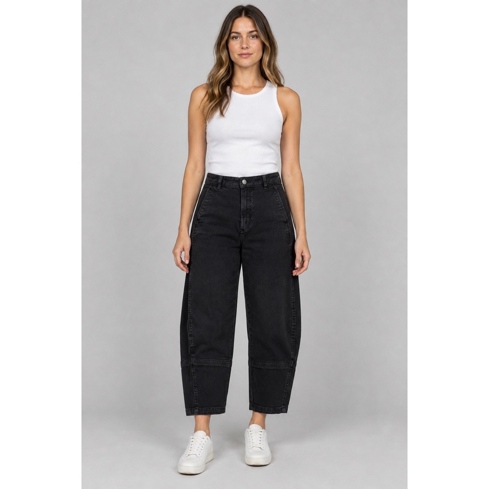 Everlane The Utility Barrel Pant Womens 8 Washed Black High Rise Streetwear Boho